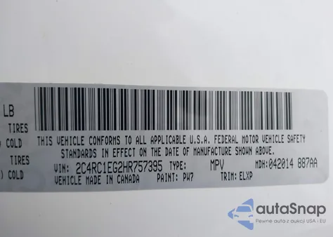 2017 Chrysler Pacifica Touring-L Plus из США, поврежденный, VIN 2C4RC1EG2HR757395